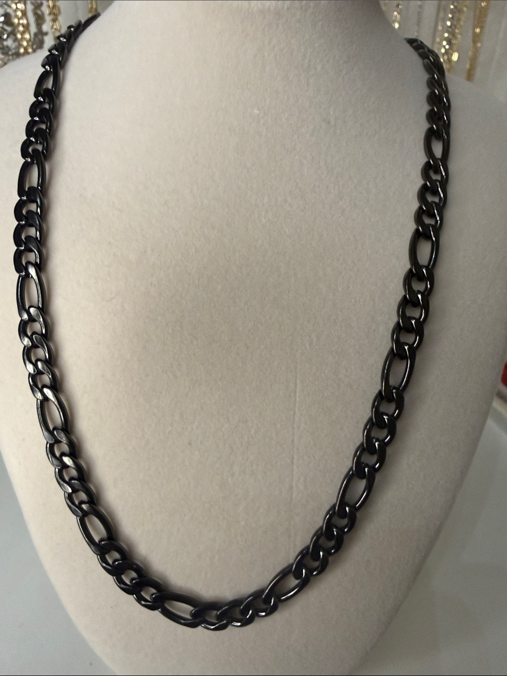 6mm Unisex Black Chain Necklace - Sleek Link Design